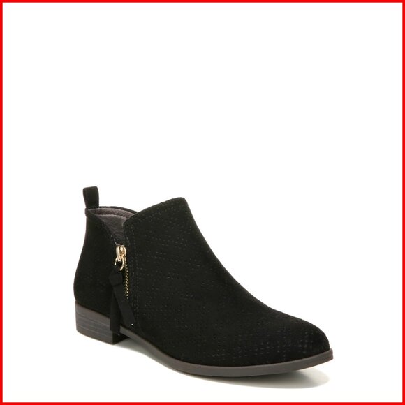 Low Heel Ankle Bootie with Zip Closure Recycled Materials Comfort Insole